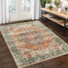 Washable Vintage Floral Medallion Area Rugs for Living Room, Soft Non Slip Retro Accent Carpet for Bedroom Dining Room - 4 of 4