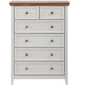 VANIRROR Modern 6-Drawer Dresser – Farmhouse Storage Cabinet for Clothes, Closet Organizer, and Living Room – Beige - 1 of 3