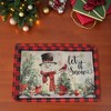 Unique Bargains Christmas Place Mats Flax Red White Green Black 11.8"x17.7" 2 Pcs - 2 of 4