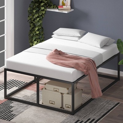 Joseph 18" Black Metal Platform Bed Frame with Slats