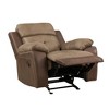 Microfiber Glider Recliner Chair with Tufted Details, Solid Wood Frame, Pillow Arms, Living Room Furniture, 1-Piece - 4 of 4