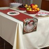 Unique Bargains Christmas Table Runner Santa Claus Head Polyester Red White Green 71x14 Inch 1 Pc - 2 of 4