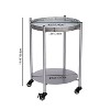 Kumasinova Modern Small Round Coffee Table,2-Tier Movable End Table with Wheels,Side Table for Living Room,Bedroom,Silver Gray - 2 of 4