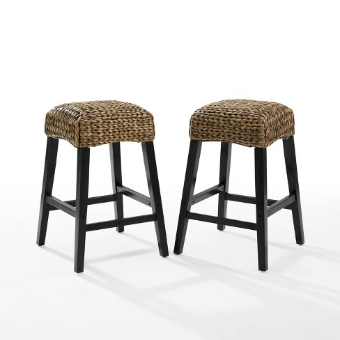 Set Of 2 Edgewater Backless Counter, Coastal Style Counter Height Bar Stools