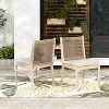 TinyHomie Set of 2 Acacia Wood Dining Chairs, Water-Repellent Rope Weave, Armless Minimalist Design, Beige - 2 of 4