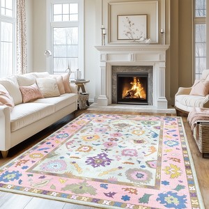 LOVEVOOK Large Area Rugs for Living Room, Non-Slip Bedroom Rug, Modern Oushak Carpet Machine Washable Rugs, Ideal for Office Dining Room - 1 of 2