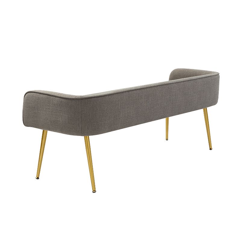 Emilio Fall Modern 55.25" Wide Upholstered Low Back Bench with Sturdy Golden Metal Tapered Leg Deal of the day | ARTFUL LIVING DESIGN, 5 of 12