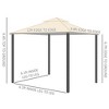 Gulches 10' x 12' Patio Gazebo with Netting, Double Roof Outdoor Gazebo Canopy Shelter, Solid Metal Frame for Garden, Lawn, Backyard, Deck, Beige - 4 of 4