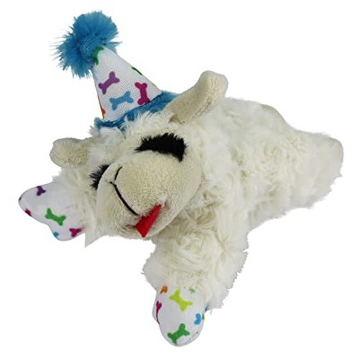 Multipet Happy Birthday Mini Lamb Chop Dog Toy - Small (Blue)