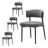 MAYEERTY Set of 4 Upholstered Modern Dining Chairs Curved Back Sturdy Metal Frame - 4 of 4