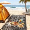 NAYSAYE 9' x 18' Reversible Outdoor Patio Rug Portable Camping Area Mat Waterproof for Backyard Porch Picnic, Black and Gray - 4 of 4