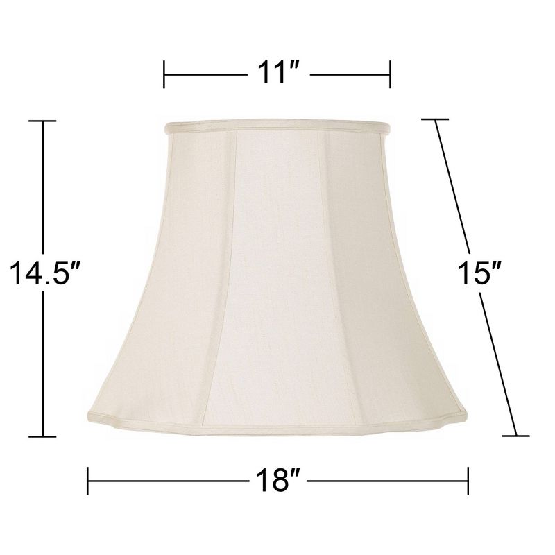 Imperial Shade Set of 2 Lamp Shades Cream Large 11" Top x 18" Bottom x 15" High Spider with Replacement Harp and Finial Fitting, 5 of 9