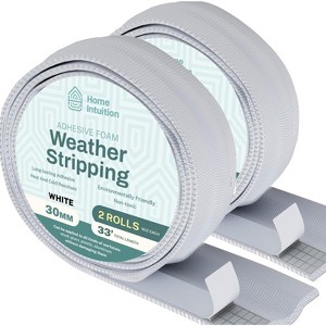 HOME INTUITION - 396 Inch Weather Stripping Window Door Seal Strip 33 Feet Self Stick Weatherstrip Gap Draft Blocker - 1 of 4