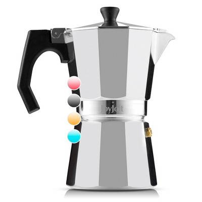 Italian Moka Pot 6 Cup Stovetop Aluminum Espresso Maker - Black, 8.62 oz -  Kroger