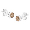 Haus of Brilliance Silver 1/10 Cttw Champagne Diamond Miracle-Set Stud Earrings - 3 of 4