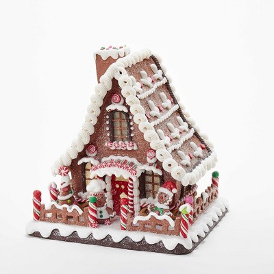 Kurt Adler 10" Battery-Operated Claydough LED Gingerbread House Tablepiece