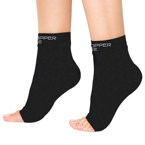 COPPER HEAL Ankle Compression Sleeve (Pair) - Highest Copper Infused Socks  Arch Support Foot Swelling Achilles Tendon Joint Pain Plantar Fasciitis  Sports Injury (S) : : Health & Personal Care