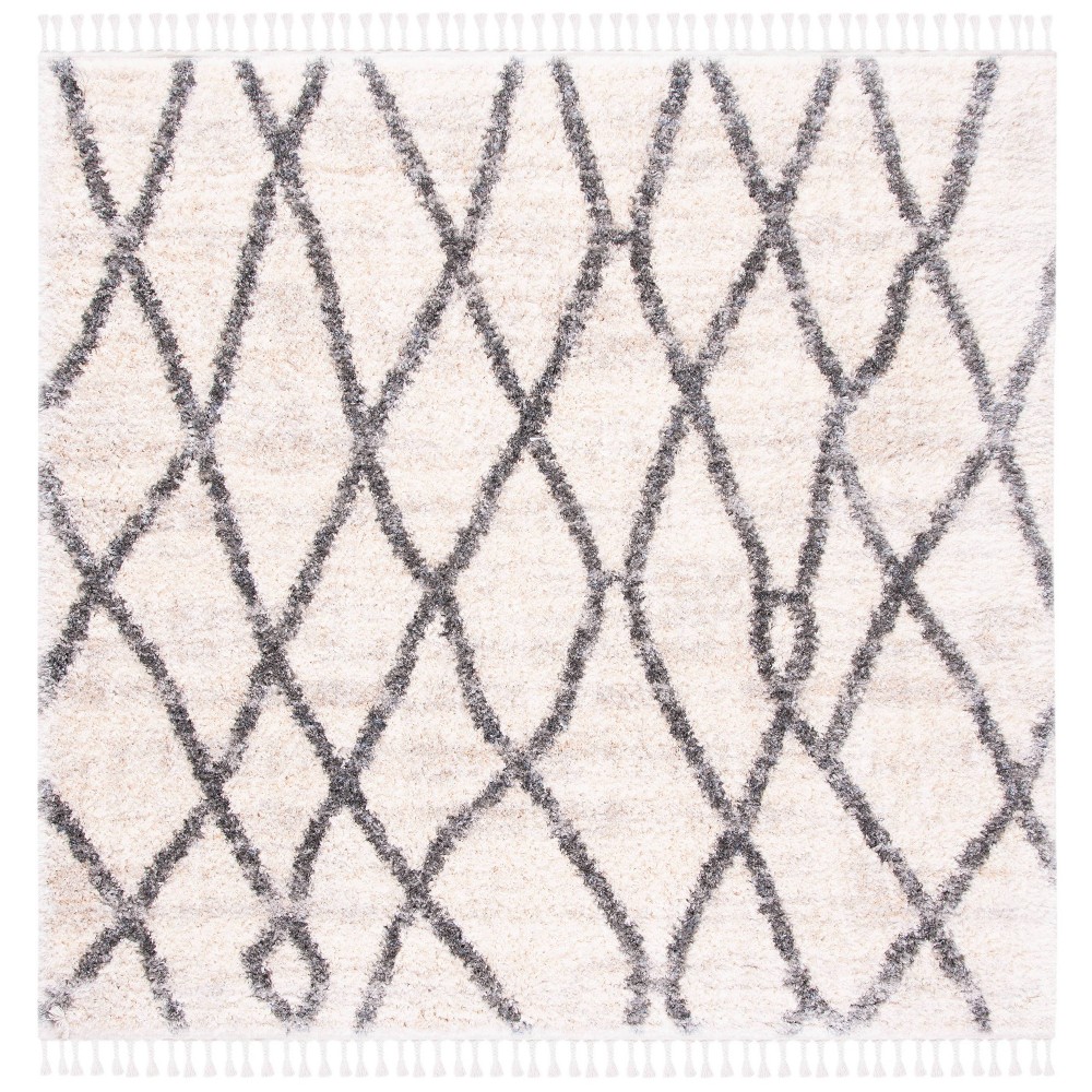 6'7inx6'7in Square Roseanne Rug Cream/Black - Safavieh