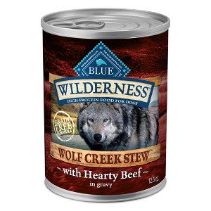 Blue Buffalo Wilderness Wolf Creek Stew High Protein Natural Wet Dog Food with Hearty Beef Stew in Gravy - 12.5oz - 1 of 4