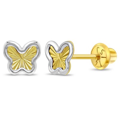 14K Gold Large Safety Butterfly Push Earring Backs