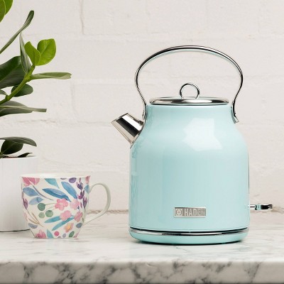 Turquoise Stainless Steel 1.8 qt Electric Kettle with Comfort Grip