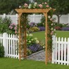 Gulches Light Brown Wooden Arbor Wedding Arch for Ceremonies, Plant Climbing Trellis & Christmas Decor Pergola for Garden Backyard - 3 of 4