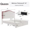 Bed Frame with LED Lights and Charging Station, 50" Tall Storage Headboard - 2 of 4