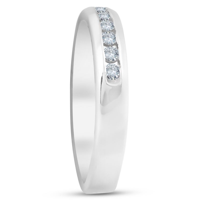 Pompeii3 1/4ct Diamond Wedding 14k White Gold Stackable Channel Set Ring High Polished - Size 6.5, 4 of 6