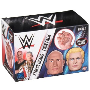 WWE Stress Heads Twin Pack - 3" Cody Rhodes & The Rock, Stress Relief Toys - 1 of 4