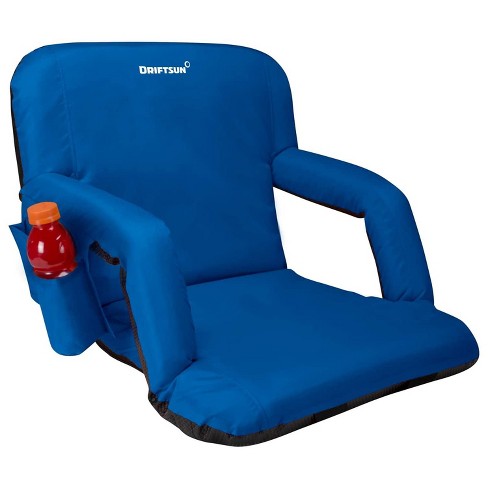 Smartxchoices Blue Padded Stadium Seat Chair for Bleachers with Backs and Cushion Water Resistant 6 Reclining Positions 
