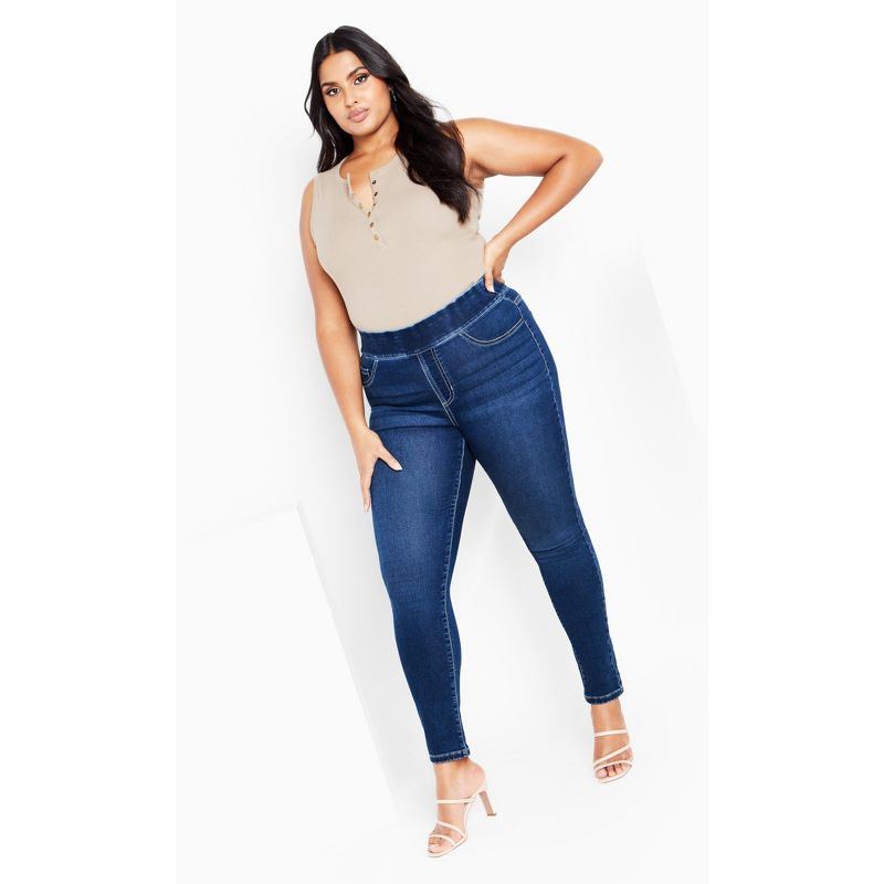 Women's Plus Size Hi Rise Jegging Jean Mid Wash - tall | AVENUE, 2 of 6