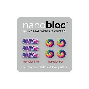 Eyebloc Universal Webcam Covers - Privacy Protection Accessory, No Residue Application - Dots and Bars, 7 Pieces - Tie Dye - 1 of 4