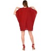 LA LEELA Women's Beachwear Casual Dress Tunic Ladies Cover Ups for Swimwear Women Summer Caftan Beach Bikini Mini Kaftans for Women 3X-4X Red, Solid - 2 of 4