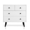 Tangkula 4-Drawer Dresser Chest of Drawers Storage Dresser for Bedroom Living room White - image 4 of 4