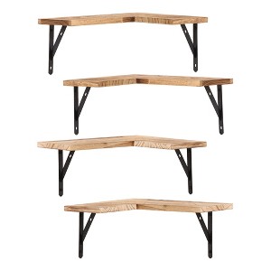 Unique Bargains Wood Wall Mounted Bathroom Bracket Shelf 16 x 11.4 x 0.7 Inch - 1 of 4