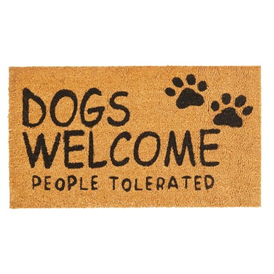 MAINEVENT Dogs Welcome People Tolerated Door Mat 30x17 Inch, Funny