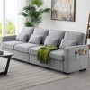 TiramisuBest 104" 4-Seater Modern Linen Fabric Sofa with Armrest Pockets and 4 Pillows, Modular Sectional Sofa with Storage, Sideboard Buffe - 2 of 4