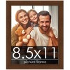 PosterPalooza | Photo Size Simple Brown Picture Frame - UV Acrylic, Foam Board Backing, Hanging Hardware - 2 of 4