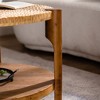 NicBex 32"/35" Round Coffee Table with Storage Shelf,2-Tier Carved Wooden Palace Style Side Table,Space-Saving Center Table for Living Room - 4 of 4