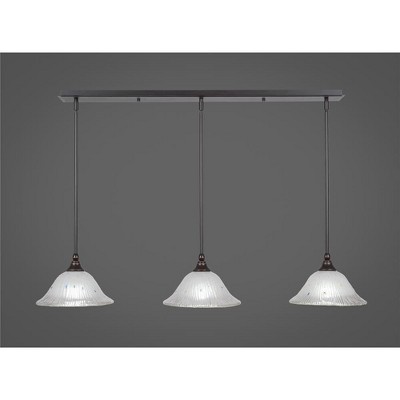 Toltec Lighting Any 3 - Light Chandelier in  Dark Granite with 10" Frosted Crystal  Shade