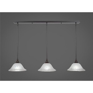 Toltec Lighting Any 3 - Light Chandelier in  Dark Granite with 10" Frosted Crystal  Shade - 1 of 1