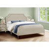 Monarch Specialties Bed Queen Size Bedroom Frame Upholstered Beige Linen Look Chrome Metal Legs Transitional - 2 of 4