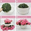 GAOMON 2 Set Artificial Outdoor Geraniums Flowers with Brown Basket, 12 Pcs Geraniums Flowers for Christmas - 4 of 4