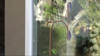 14" Red and Yellow Plastic Hanging Hummingbird Feeder