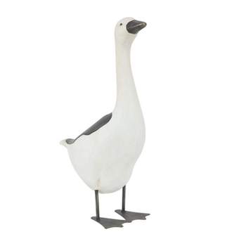 25" x 8" Magnesium Oxide French Country Duck Garden Sculpture White - Olivia & May