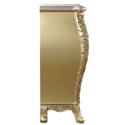 Gold 46" Glam Wood Composite 5-Drawer Chest with Felt Lined Drawers
