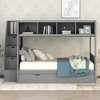 Twin over Full Bunk Bed with Shelves, Storage Staircase and 2 Drawers 4N - ModernLuxe - 3 of 4