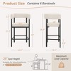 Arceso Barrel Bar Stools Set of 2, 26 Inch Upholstered Barstools with Arms & Metal Frame, Counter Height Bar Stools with Curved Backrest - 2 of 4