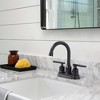 WOWOW 4 in. Centerset Double Handle High Arc Bathroom Faucet with Drain Kit Included - 2 of 4