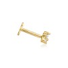Pure Collection by Ross-Simons Diamond-Accented 3-Stone Single Flat-Back Stud Earring in 14kt Yellow Gold - 3 of 4